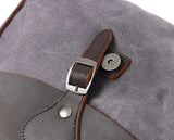 Crazy Horse Leather Waterproof Canvas Shoulder Bag_D