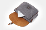 Crazy Horse Leather Waterproof Canvas Shoulder Bag_D