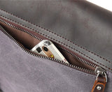 Crazy Horse Leather Waterproof Canvas Shoulder Bag_D