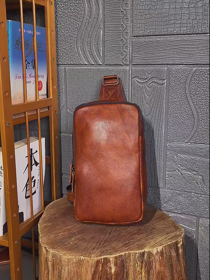 本革製 クロスボディーバック A｜32×18×10cm｜cowmono