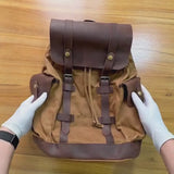 クレイジーホースレザー 防水キャンバスリュック_K