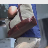 PNDME Designer haute qualité toile en cuir véritable hommes femmes sac fourre-tout mode rétro luxe travail sac à main en plein air sac à bandoulière