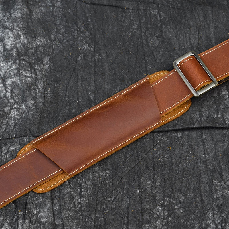 Reisetasche aus Crazy Horse-Leder — Modell P — Detailansicht