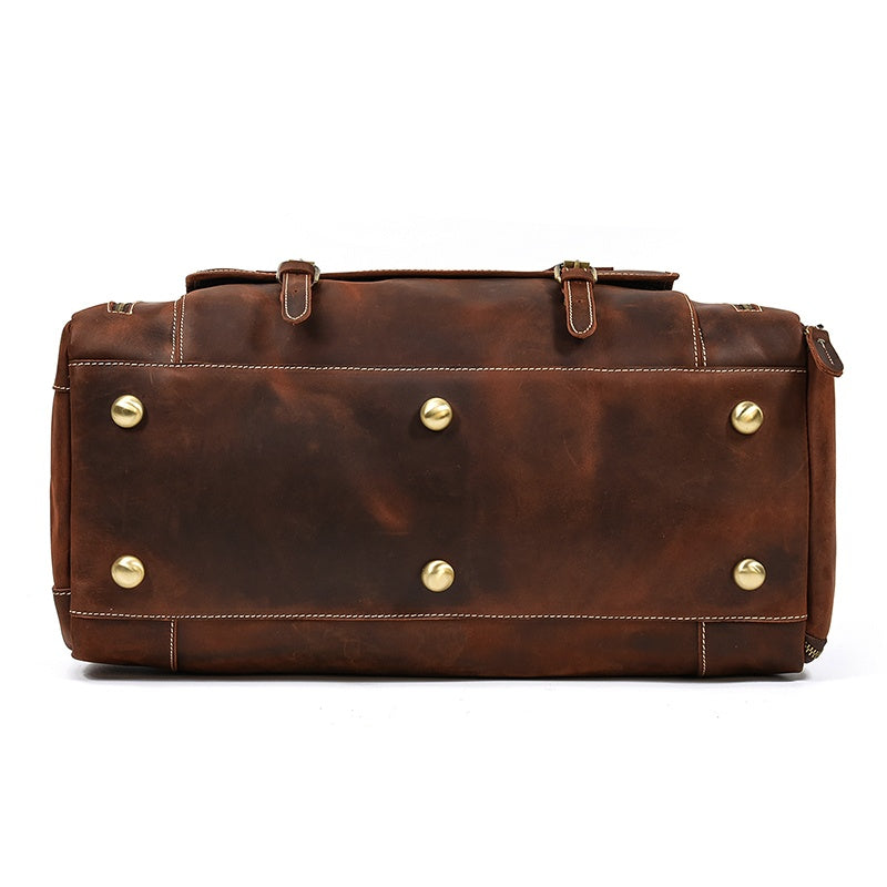 Reisetasche aus Crazy Horse-Leder — Modell P — Detailansicht