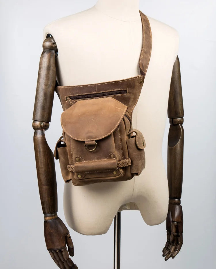 Bolsa de anca em pele crazy horse — Modelo G — Imagem de detalhe