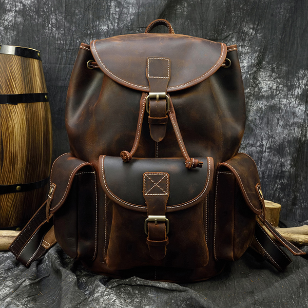 Crazy Horse Leather Backpack_B