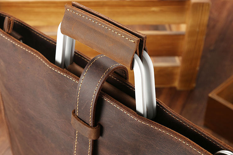 Crazy Horse Leather Deathase/Business Bag_e